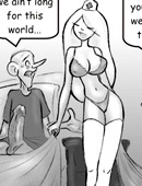 Wonderful drawn girl rubbing her slippery cooch on pages of this porn comics